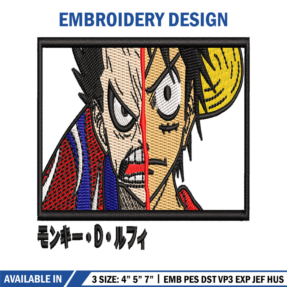 Luffy gear 4 X Luffy embroidery design, one piece embroidery, anime design, embroidery file, Digital download..jpg