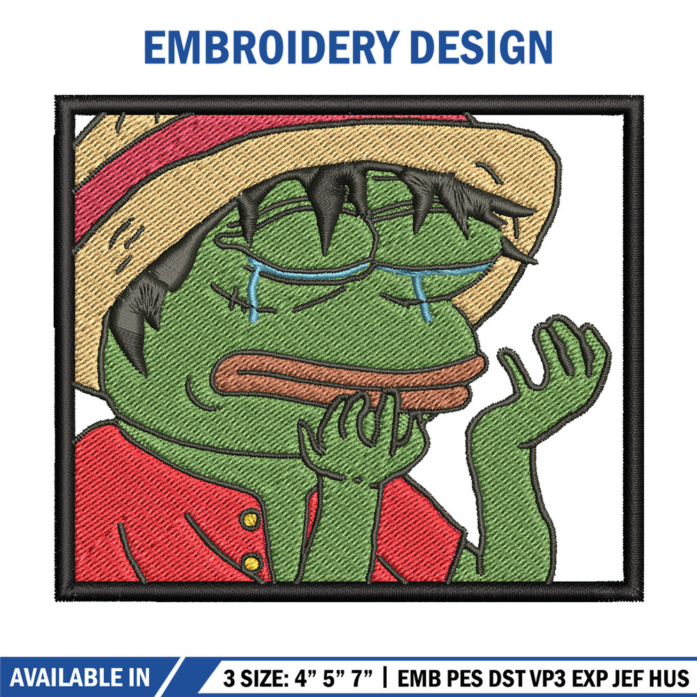 Luffy meme embroidery design, One piece embroidery, Anime design, Embroidery shirt, Embroidery file, Digital download.jpg