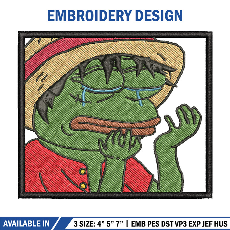 Luffy meme embroidery design, One piece embroidery, Anime design, Embroidery shirt, Embroidery file, Digital download.jpg