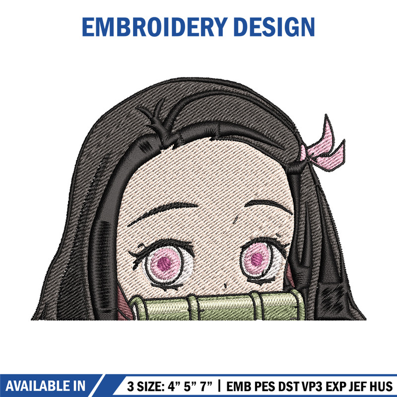 Nezuko cute embroidery design, Nezuko embroidery, Embroidery shirt, Embroidery file, Anime design, Digital download.jpg