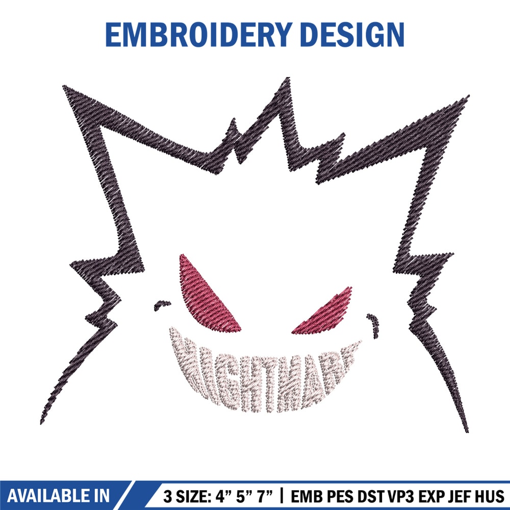 Nightmare embroidery design, Pokemon embroidery, Anime design, Embroidery file, Digital download, Embroidery shirt.jpg