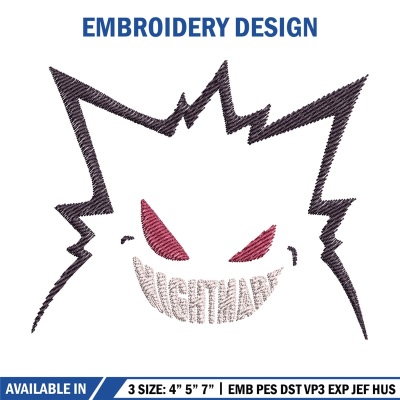 Nightmare embroidery design, Pokemon embroidery, Anime design, Embroidery file, Digital download, Embroidery shirt.jpg