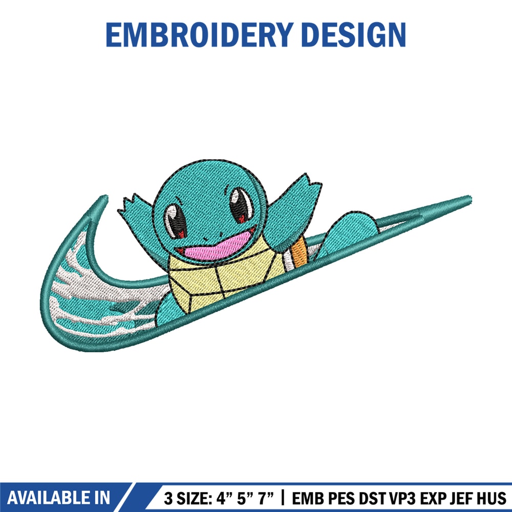 Nike Squirtle embroidery design, Pokemon embroidery, Nike design, anime design, anime shirt, Digital download.jpg