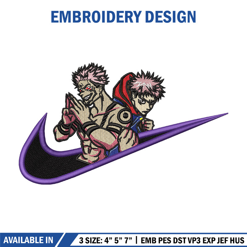 Nike sukuna embroidery design, Jujutsu embroidery, Anime design, Embroidery shirt, Embroidery file, Digital download.jpg