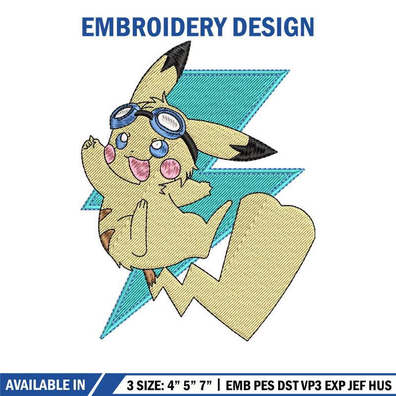 Pikachu anime embroidery design, Pokemon embroidery, embroidery file, anime design, anime shirt, Digital download.jpg