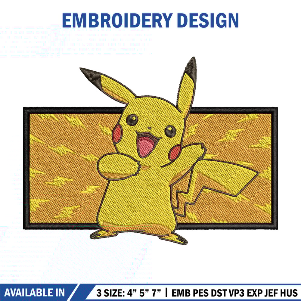 Pikachu box embroidery design, Pokemon embroidery, Anime design, Embroidery file, Digital download, Embroidery shirt.jpg