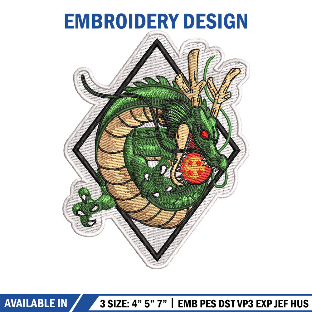 Shenron embroidery design, Dragonball embroidery, Anime design, Embroidery shirt, Embroidery file, Digital download.jpg