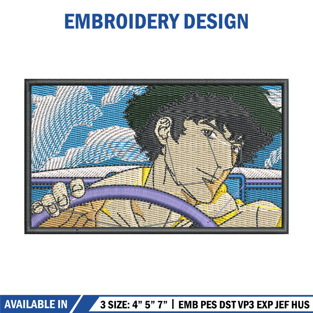 Spike box embroidery design, Cowboy bebop embroidery, Anime design, Embroidery shirt, Embroidery file, Digital download.jpg