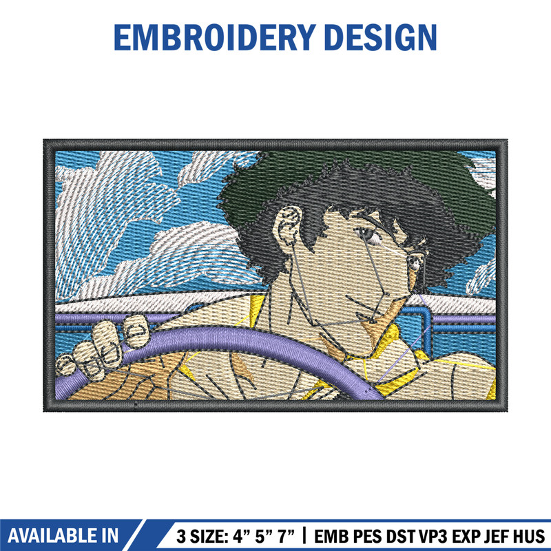 Spike box embroidery design, Cowboy bebop embroidery, Anime design, Embroidery shirt, Embroidery file, Digital download.jpg