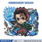 Tanjiro water breathing dragon chibi embroidery design, Kimetsu no Yaiba embroidery, anime design, Digital download.jpg