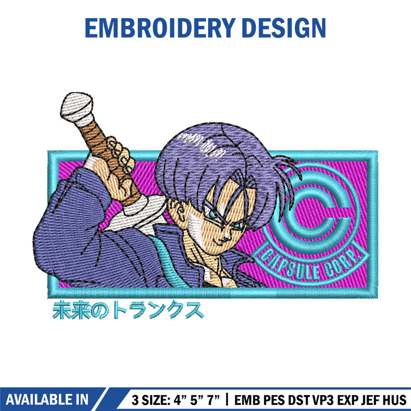Trunk future embroidery design, Dragonball embroidery, Anime design, Embroidery shirt, Embroidery file, Digital download.jpg