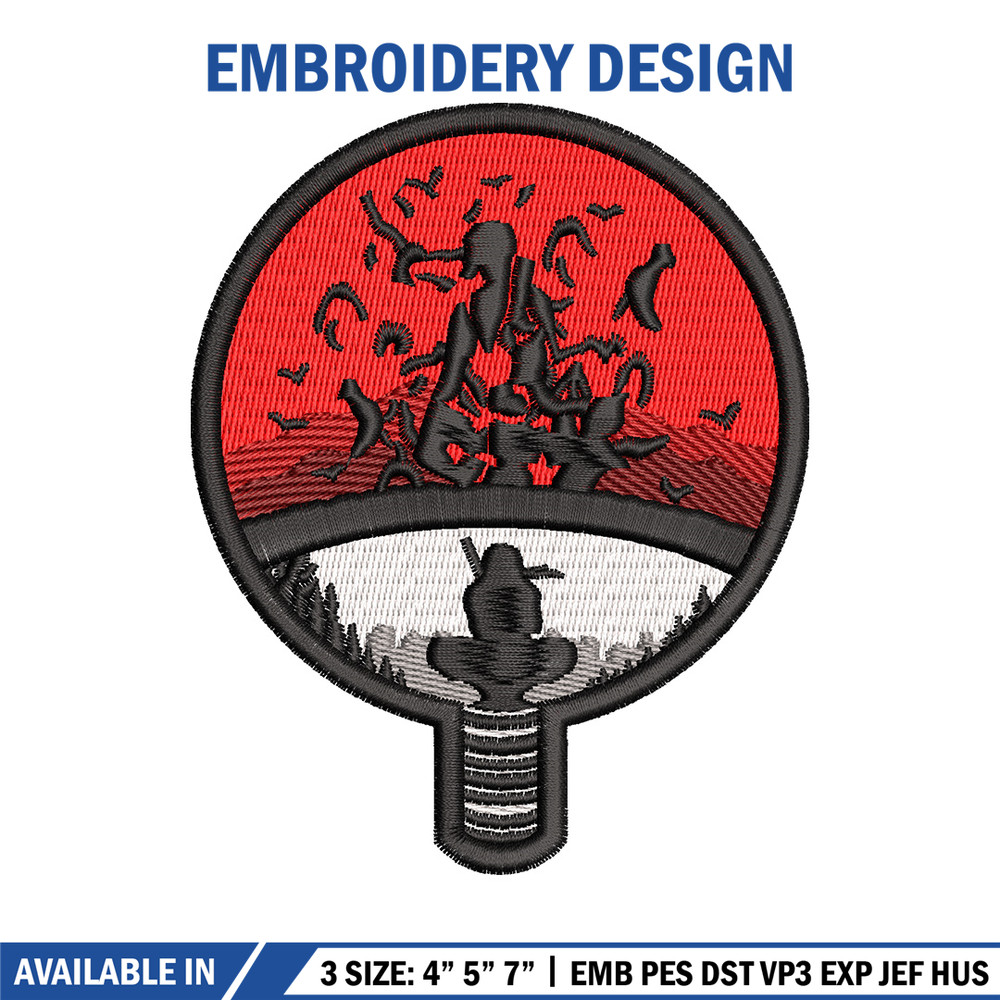 Uchiha logo embroidery design, Naruto embroidery, Anime design, Embroidery shirt, Embroidery file, Digital download.jpg
