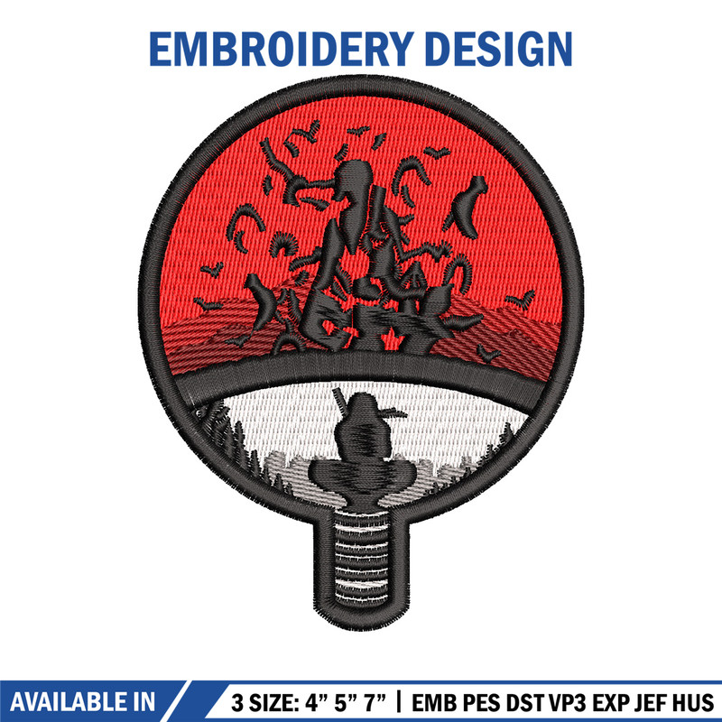 Uchiha logo embroidery design, Naruto embroidery, Anime design, Embroidery shirt, Embroidery file, Digital download.jpg