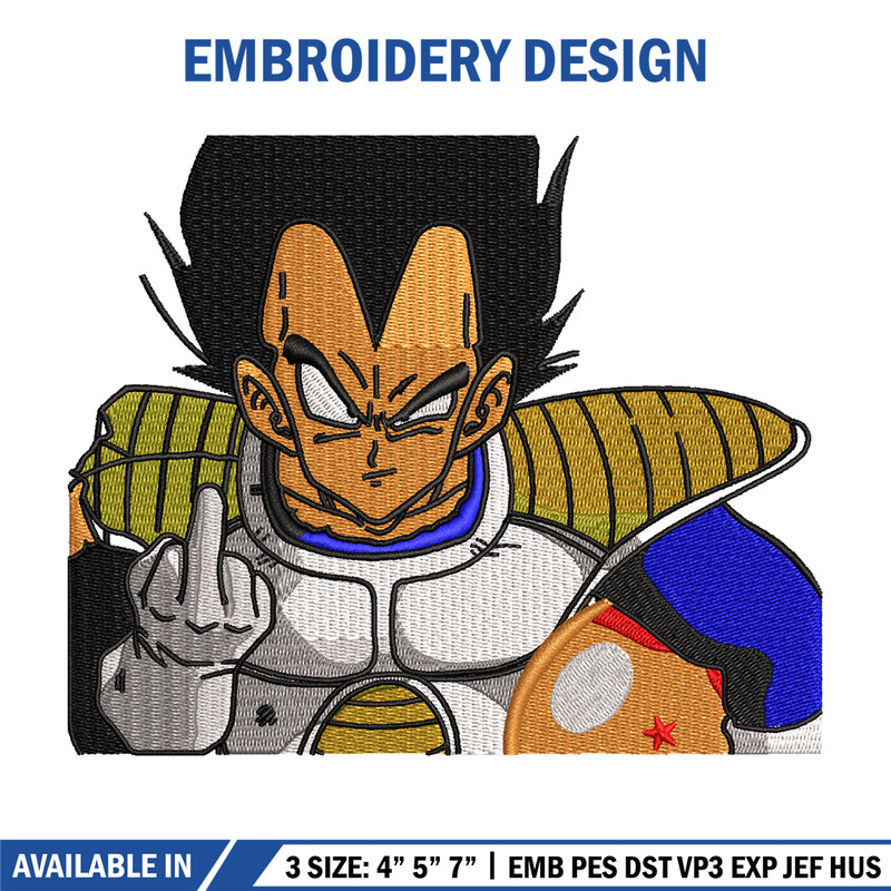 Vegeta saiyan embroidery design, Dragonball embroidery, Anime design, Embroidery shirt, Embroidery file, Digital downloa.jpg
