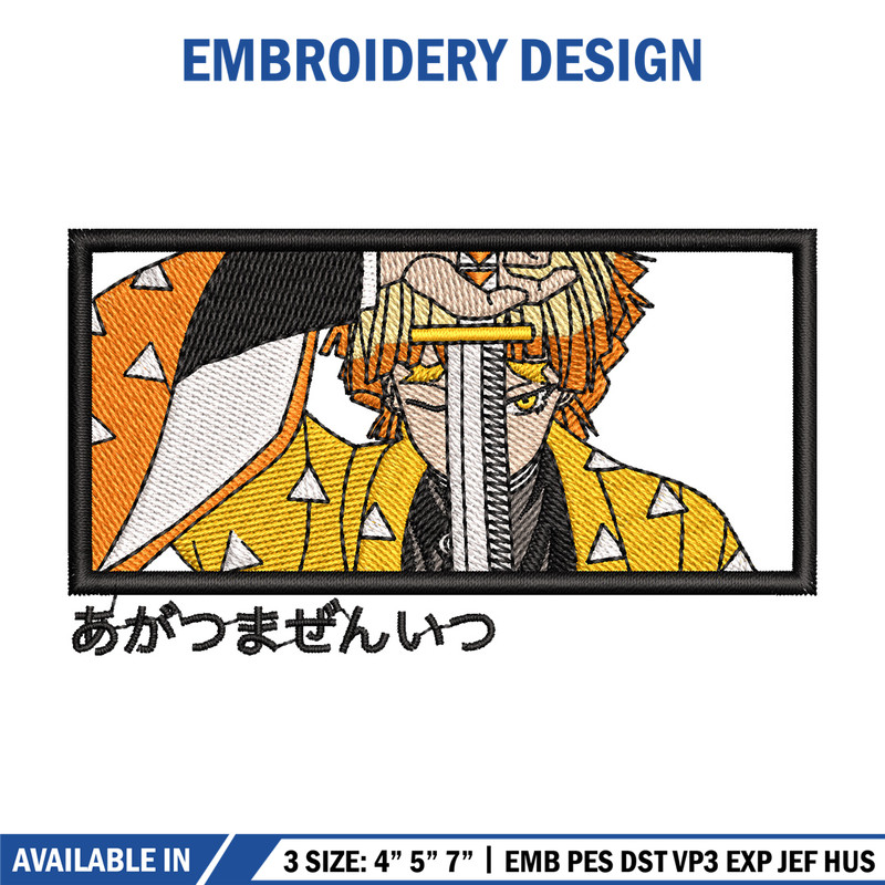 Zenitsu sword embroidery design, Zenitsu embroidery, Anime design, Embroidery shirt, Embroidery file, Digital download.jpg