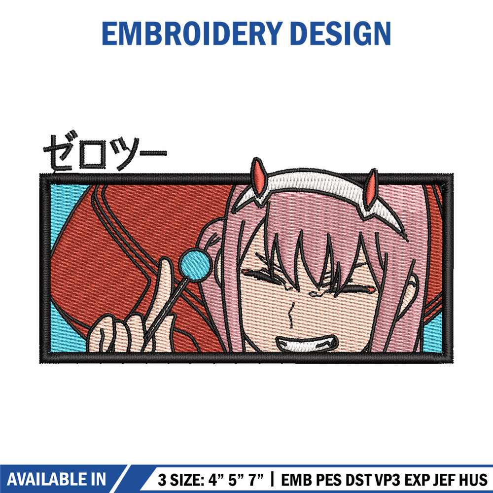 Zero two box embroidery design, Zero two embroidery, Anime design, Embroidery shirt, Embroidery file, Digital download.jpg