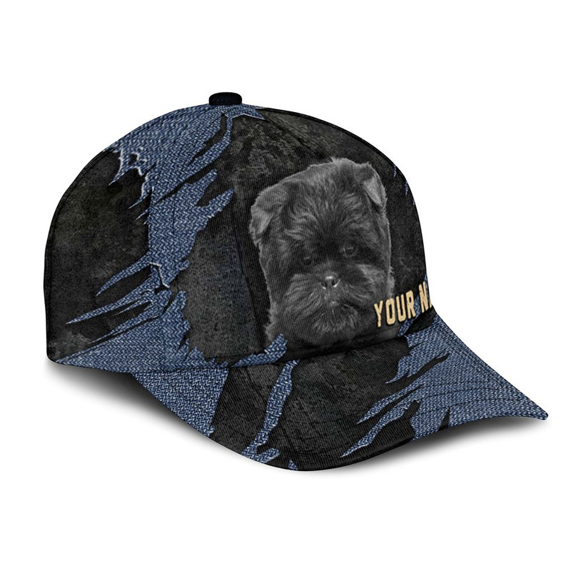 Affenpinscher Jean Background Custom Name & Photo Dog Cap - Classic Baseball Cap All Over Print - Gift For Dog Lovers 2.jpg