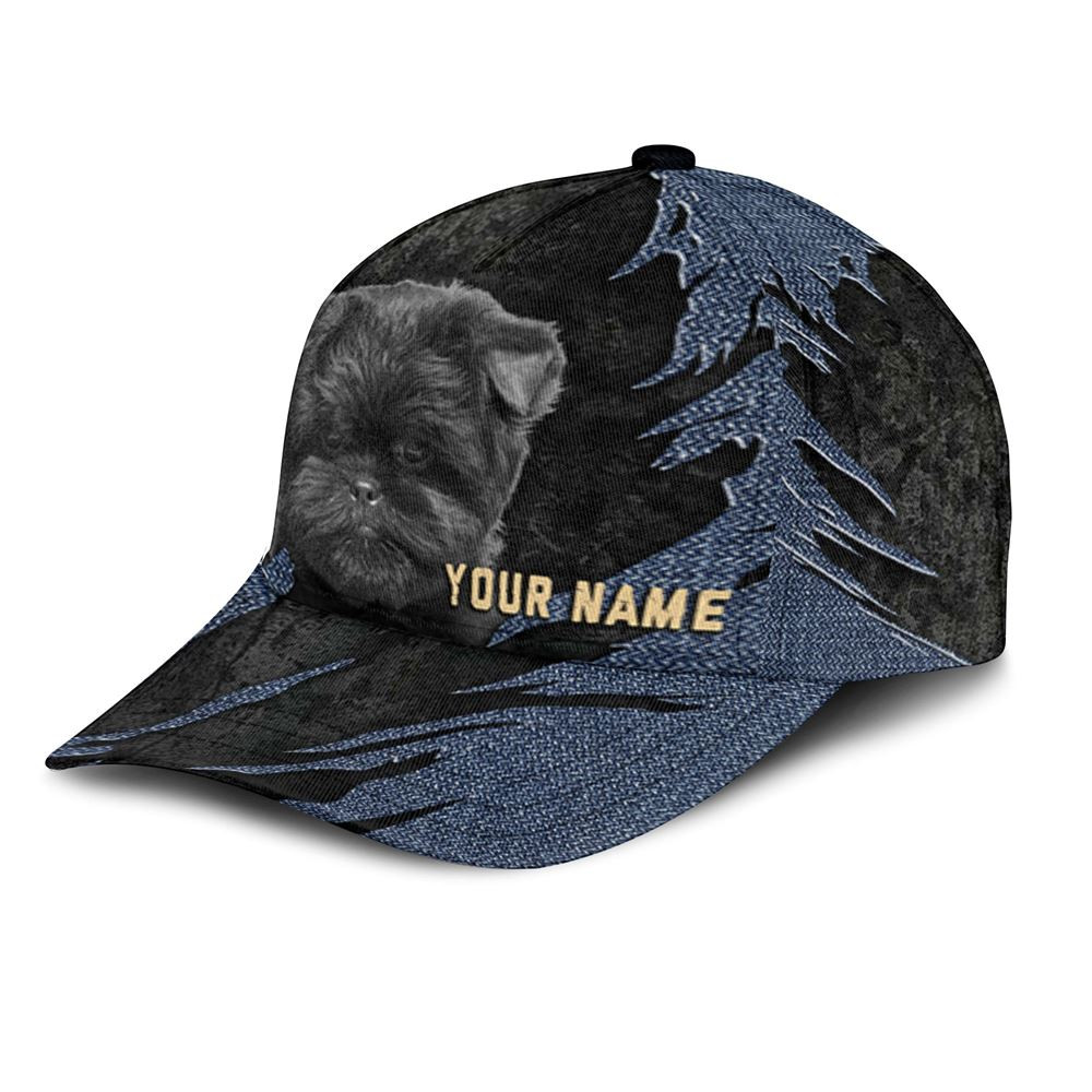 Affenpinscher Jean Background Custom Name & Photo Dog Cap - Classic Baseball Cap All Over Print - Gift For Dog Lovers 3.jpg