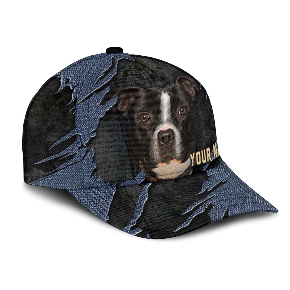 Australian Cattle Dog Jean Background Custom Name & Photo Dog Cap - Classic Baseball Cap All Over Print - Gift For Dog Lovers 2.jpg