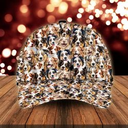 australian shepherd cap, hats for walking with pets, classic baseball cap all over print