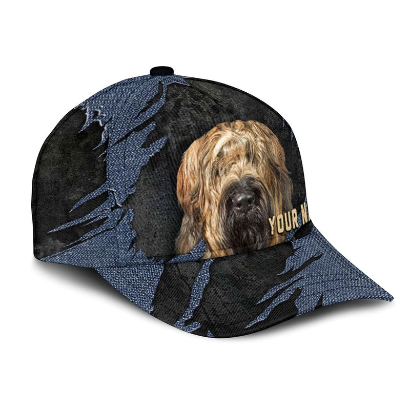 Briard Jean Background Custom Name & Photo Dog Cap - Classic Baseball Cap All Over Print - Gift For Dog Lovers 2.jpg