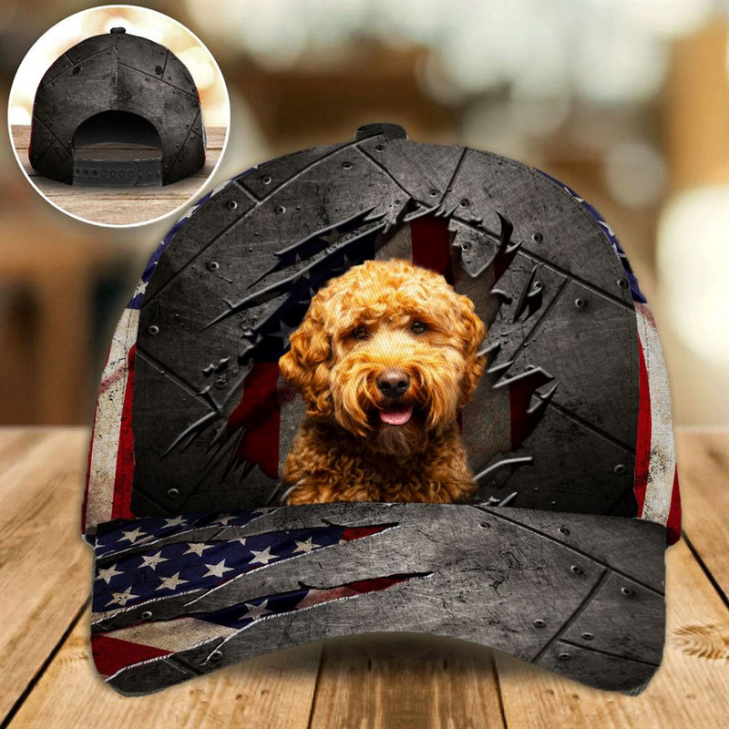 Cavapoo On The American Flag Cap Custom Photo - Hats For Walking With Pets - Gifts Dog Caps For Friends 1.jpg