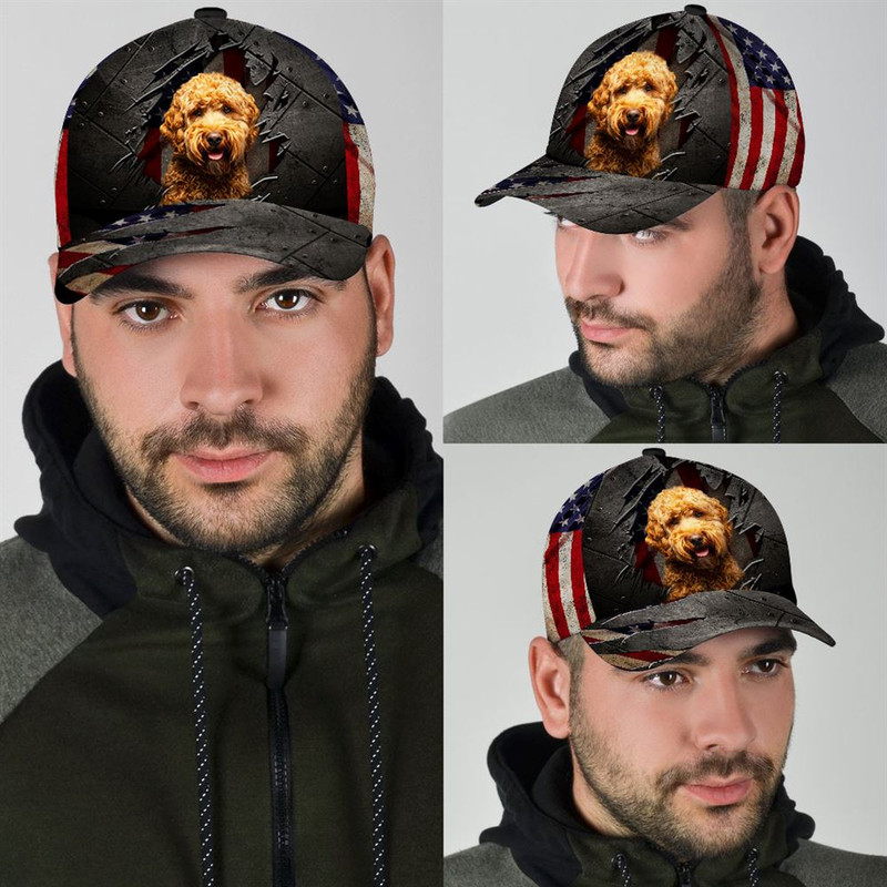 Cavapoo On The American Flag Cap Custom Photo - Hats For Walking With Pets - Gifts Dog Caps For Friends 3.jpg