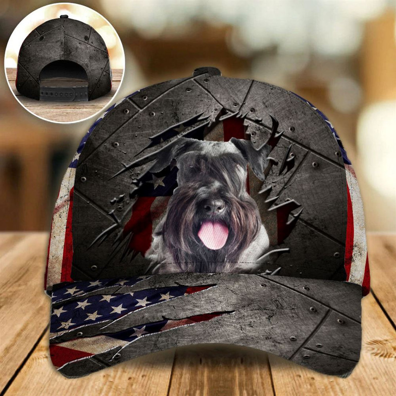 Cesky Terrier On The American Flag Cap Custom Photo - Hats For Walking With Pets - Gifts Dog Hats For Relatives 1.jpg