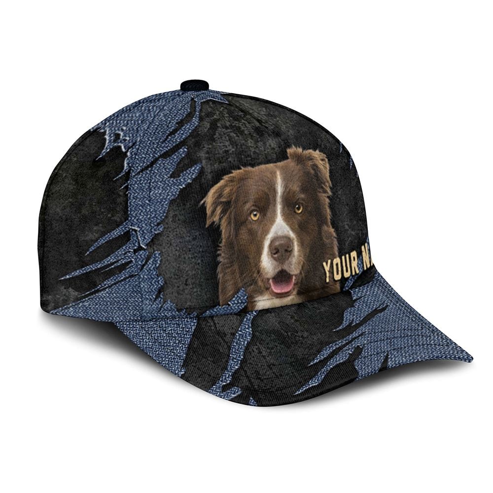 Collie Jean Background Custom Name & Photo Dog Cap - Classic Baseball Cap All Over Print - Gift For Dog Lovers 2.jpg