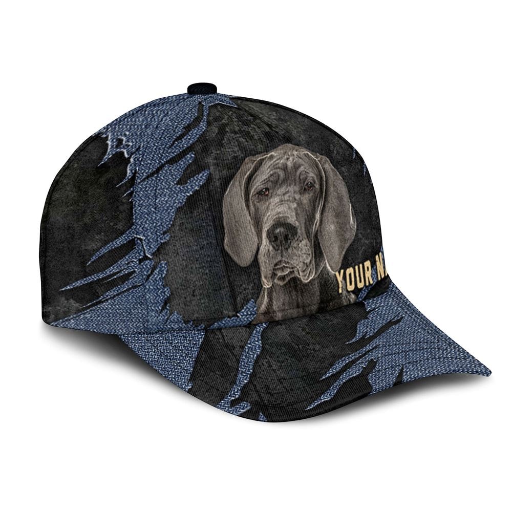 Greyhound Jean Background Custom Name & Photo Dog Cap - Classic Baseball Cap All Over Print - Gift For Dog Lovers 2.jpg