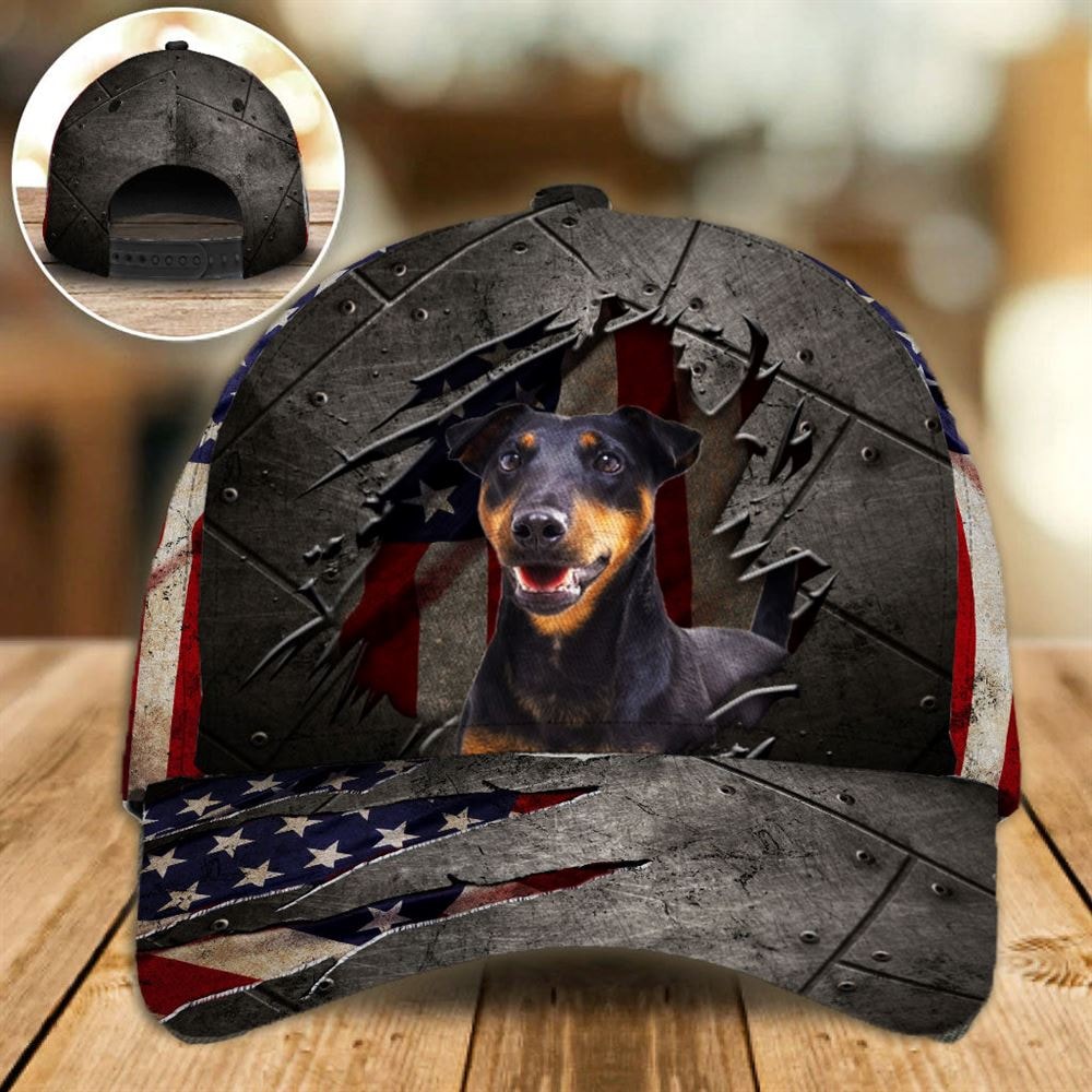 Jagdterrier On The American Flag Cap Custom Photo - Hats For Walking With Pets - Gifts Dog Caps For Friends 1.jpg