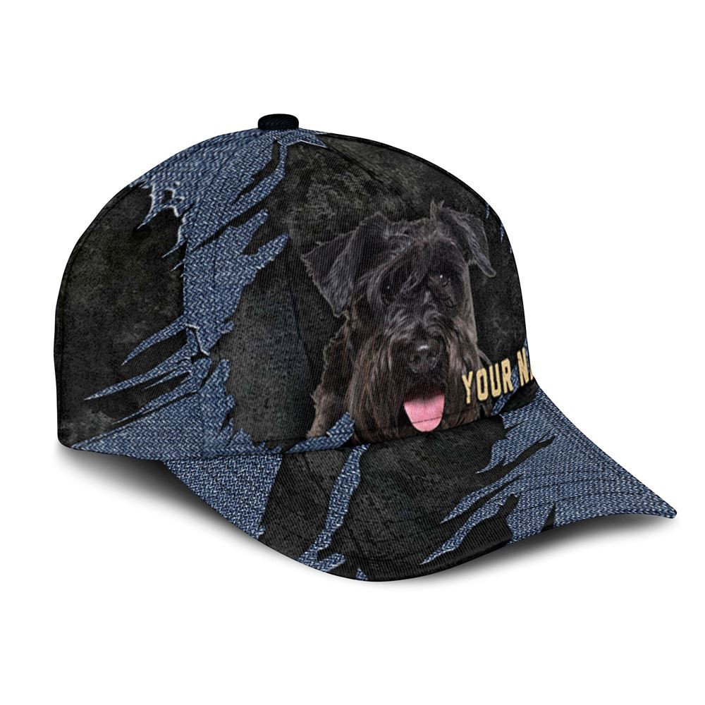 Kerry Blue Terrier Jean Background Custom Name & Photo Dog Cap - Classic Baseball Cap All Over Print - Gift For Dog Lovers 2.jpg