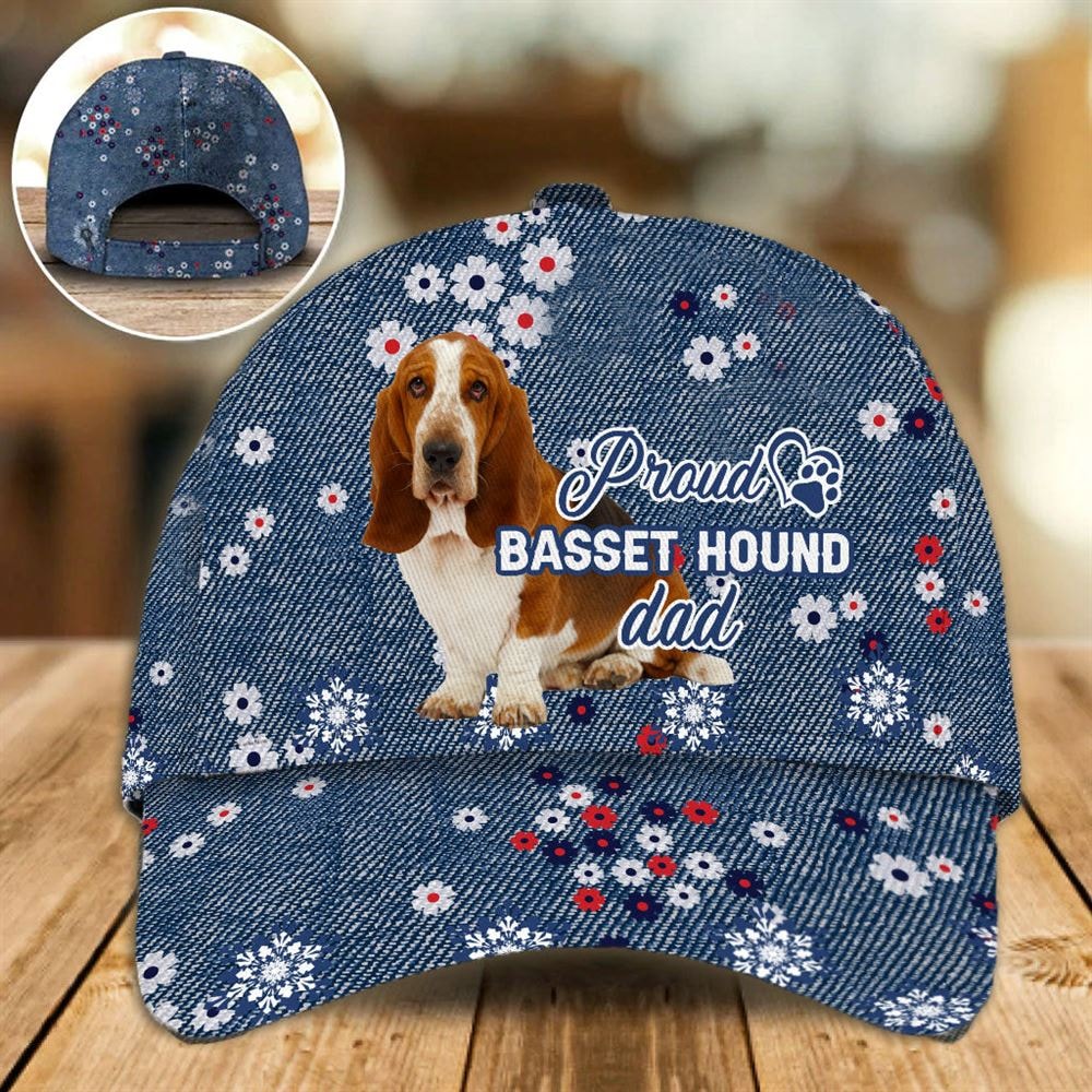 Proud Basset Hound Dad Caps - Caps For Dog Lovers - Gifts Dog Hats For Relatives 1.jpg