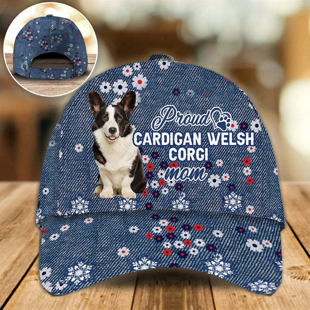Proud Cardigan Welsh Corgi Mom Caps - Hats For Walking With Pets - Dog Caps Gifts For Friends 1.jpg