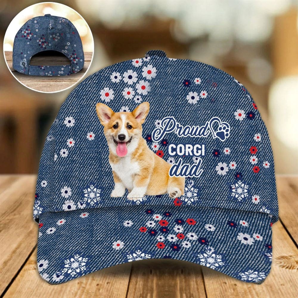 Proud Corgi Dad Caps - Caps For Dog Lovers - Gifts Dog Hats For Relatives 1.jpg