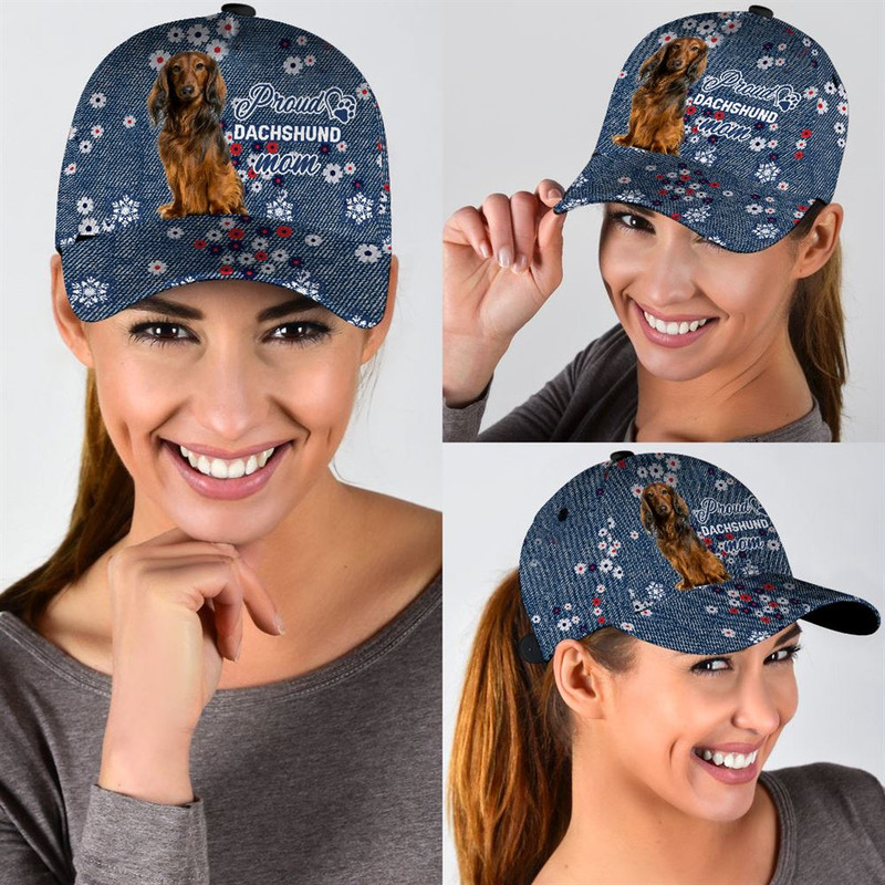 Proud Dachshund Mom Caps - Hats For Walking With Pets - Dog Hats Gifts For Relatives 2.jpg