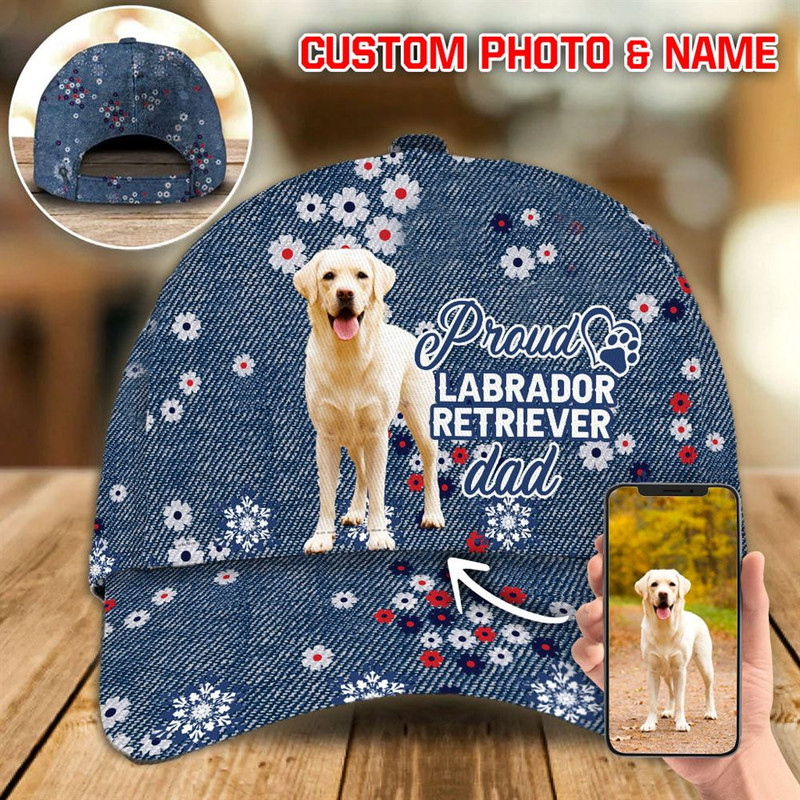 Proud Labrador Retriever Dad Custom Caps - Hats For Walking With Pets - Amazing Gift With Personalized Dogs,Name 1.jpg