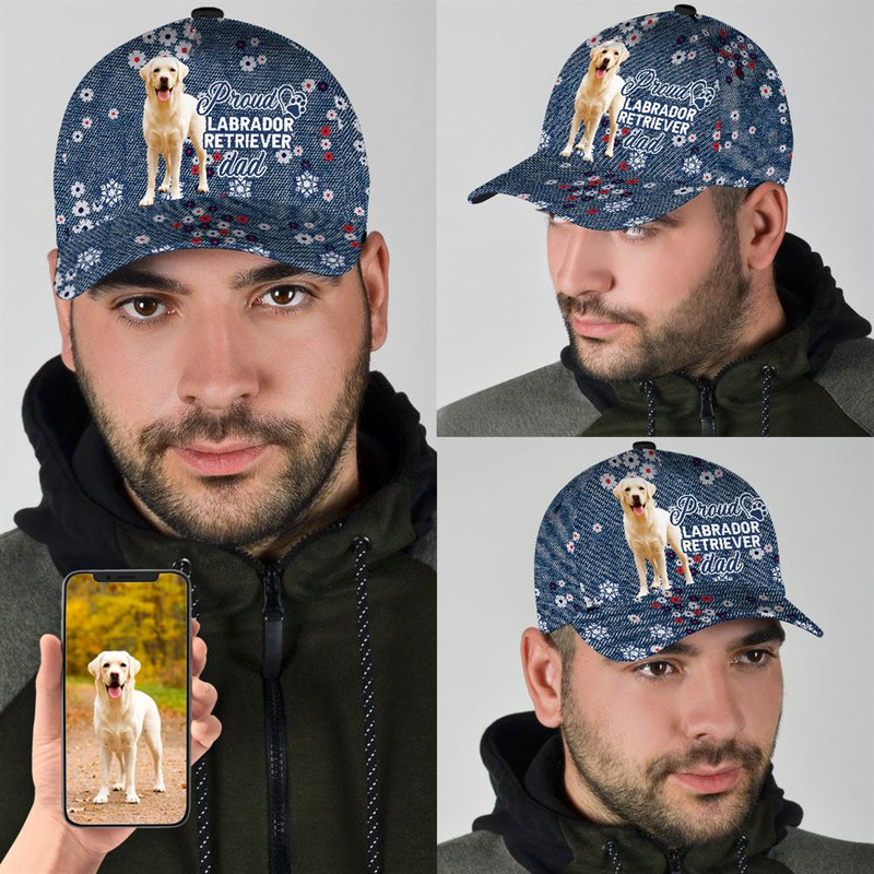 Proud Labrador Retriever Dad Custom Caps - Hats For Walking With Pets - Amazing Gift With Personalized Dogs,Name 2.jpg