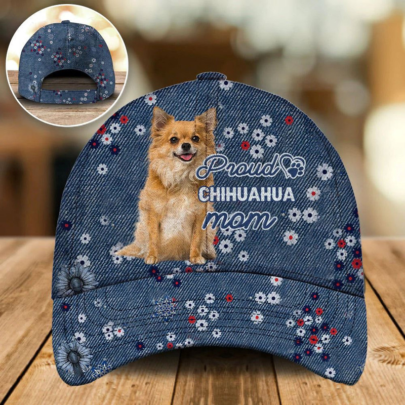 Proud Long Hair Chihuahua Mom Caps - Hat For Going Out With Pets - Dog Caps Gifts For Friends 1.jpg
