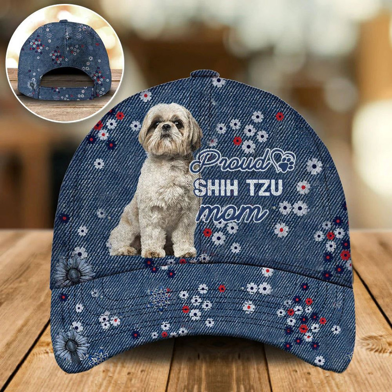 Proud Shih Tzu Mom Caps - Hats For Walking With Pets - Dog Hats Gifts For Relatives 1.jpg