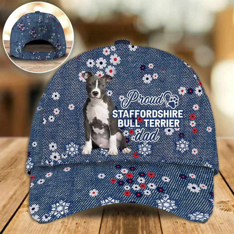 Proud Staffordshire Bull Terrier Dad Caps - Hat For Going Out With Pets - Gifts Dog Hats For Relatives 1.jpg