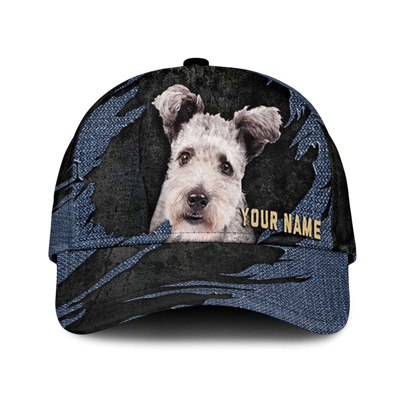 Pumi Dog Jean Background Custom Name & Photo Dog Cap - Classic Baseball Cap All Over Print - Gift For Dog Lovers 1.jpg