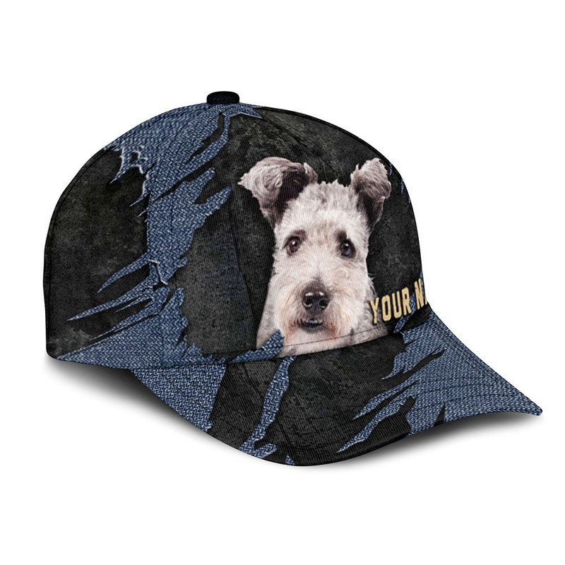 Pumi Dog Jean Background Custom Name & Photo Dog Cap - Classic Baseball Cap All Over Print - Gift For Dog Lovers 2.jpg
