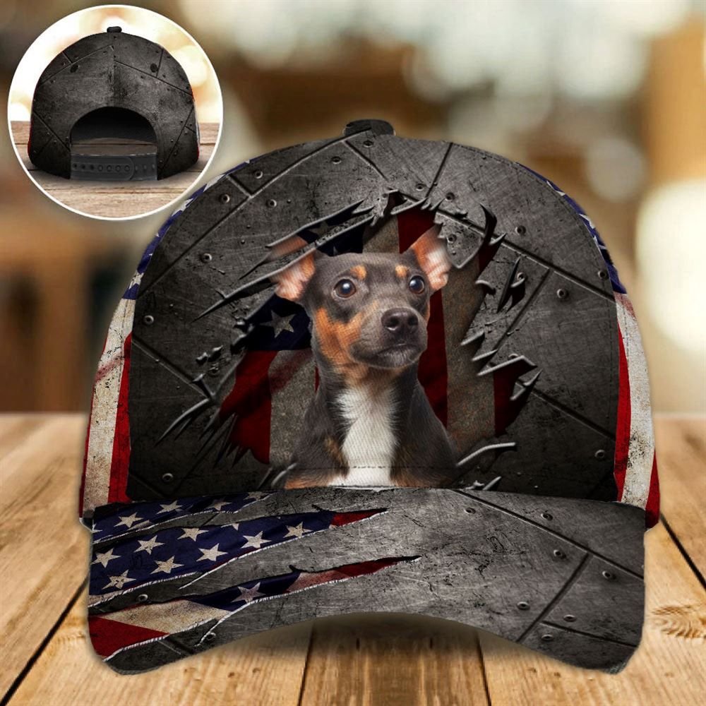 Rat Terrier On The American Flag Cap Custom Photo - Hats For Walking With Pets - Gifts Dog Caps For Friends 1.jpg