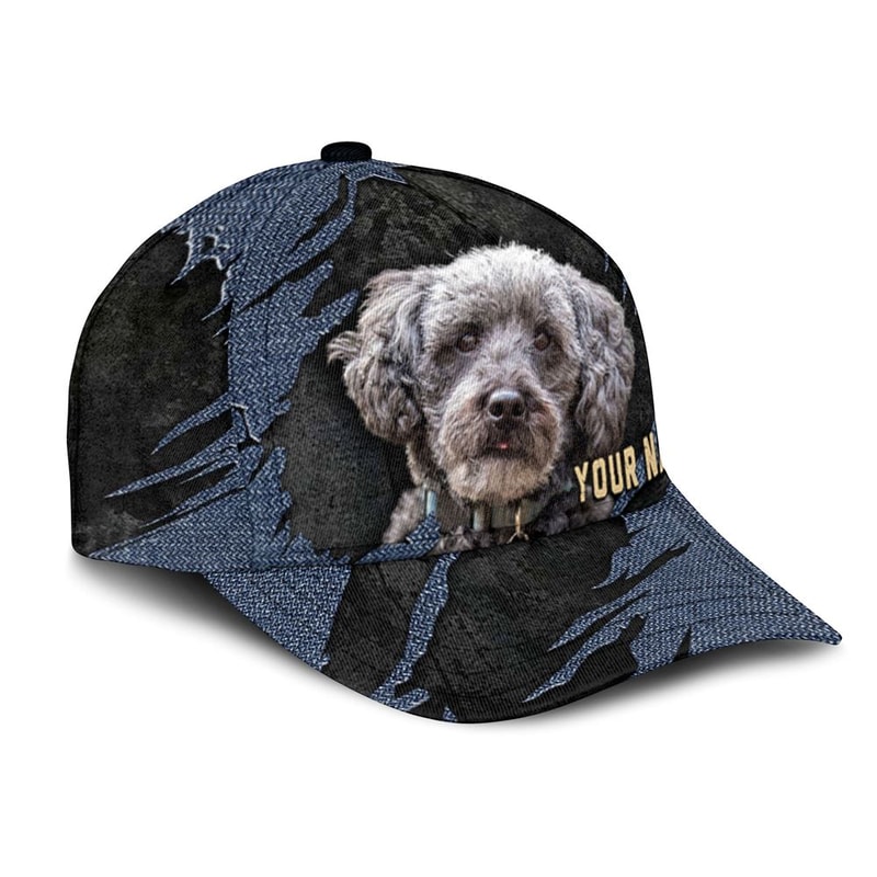 Schnoodle Jean Background Custom Name & Photo Dog Cap - Classic Baseball Cap All Over Print - Gift For Dog Lovers 2.jpg