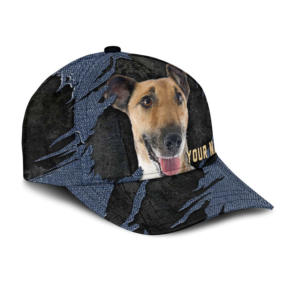 Smooth Fox Terrier Jean Background Custom Name & Photo Dog Cap - Classic Baseball Cap All Over Print - Gift For Dog Lovers 2.jpg