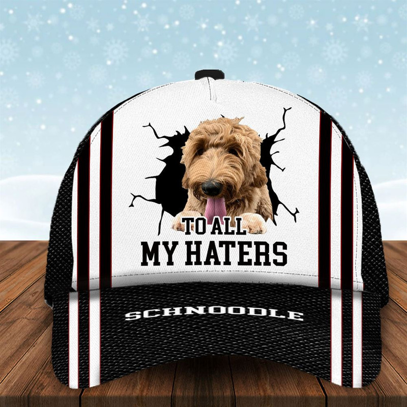 To All My Haters Schnoodle Custom Cap  - Hats For Walking With Pets - Gifts Dog Hats For Relatives 1.jpg