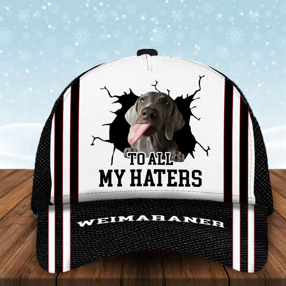 To All My Haters Weimaraner Custom Cap  - Hats For Walking With Pets - Gifts Dog Hats For Relatives 1.jpg