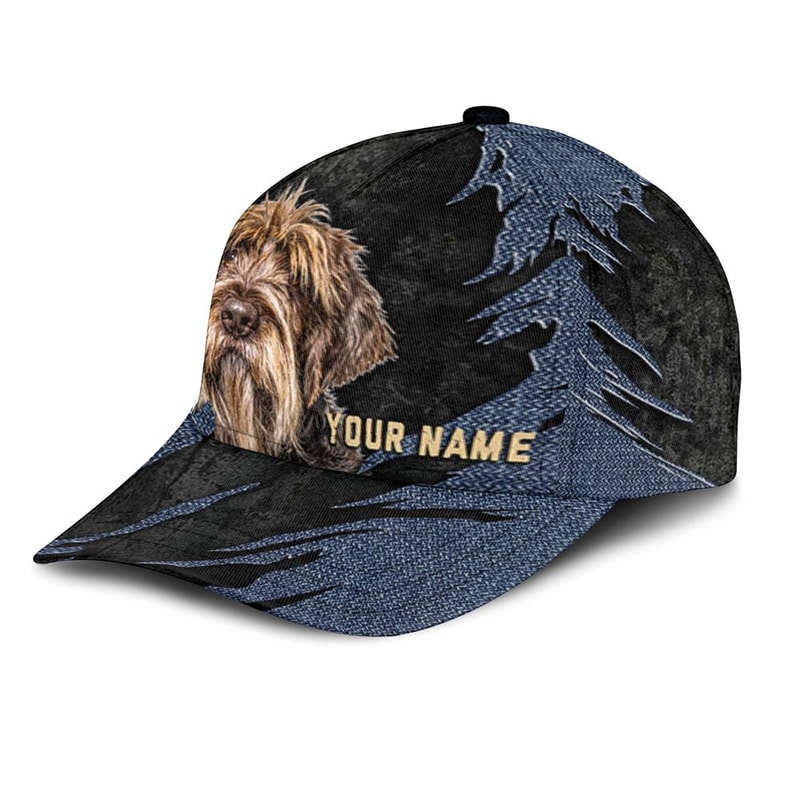 Wirehaired Pointing Griffon Jean Background Custom Name & Photo Dog Cap - Classic Baseball Cap All Over Print - Gift For Dog Lovers 3.jpg