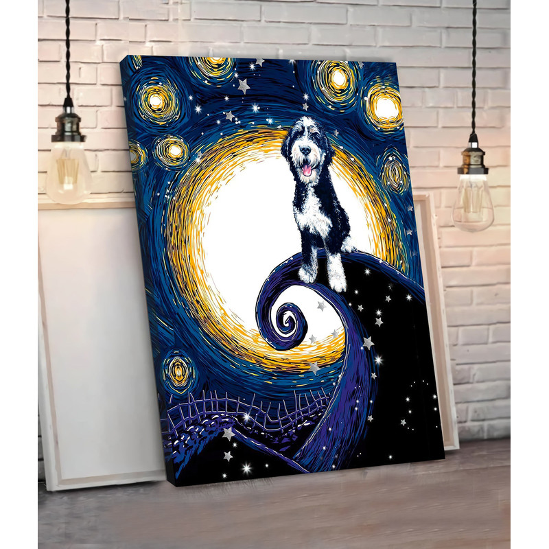 Bernedoodle Poster & Canvas - Dog Canvas Wall Art - Dog Lovers Gifts For Him Or Her.jpg